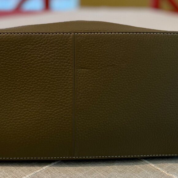 Radley London Leather Tote | Olive Green Pebbled Shoulder Bag - Picture 3 of 8